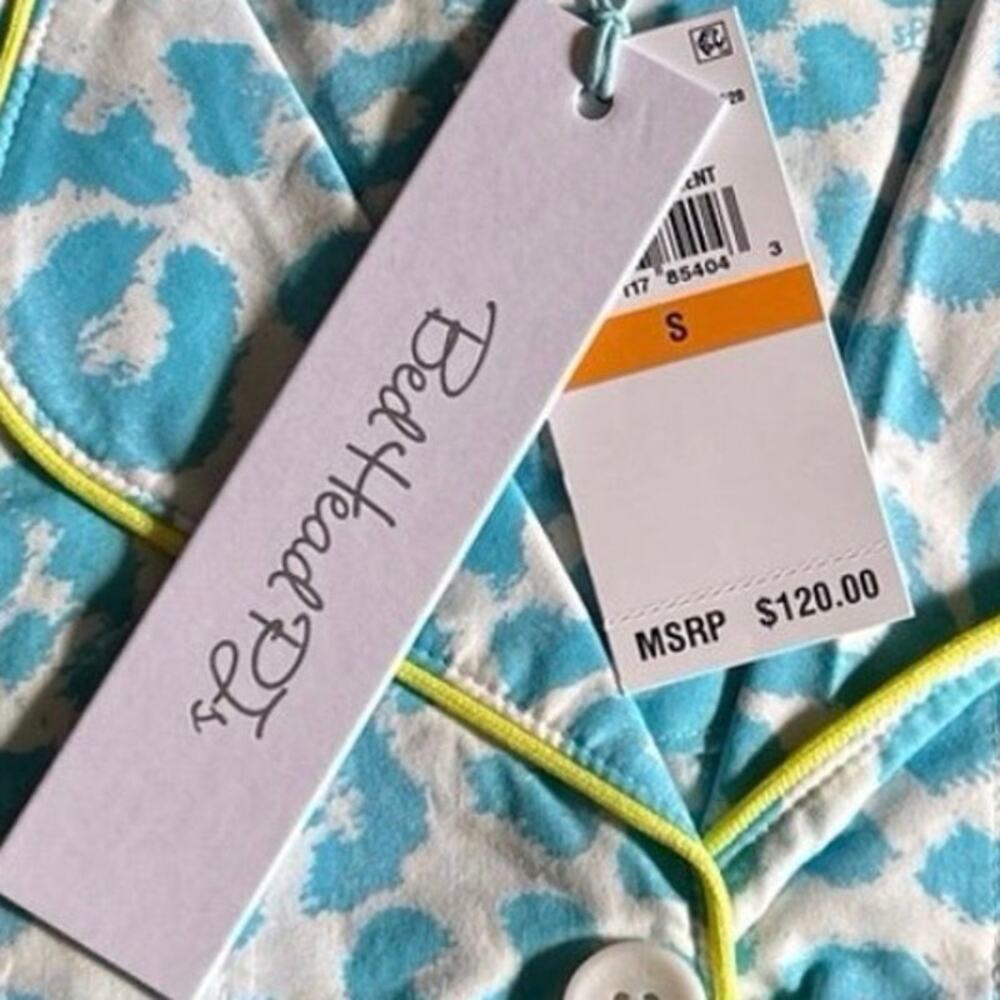 NWT Bedhead Turquoises Animal Print 100% Cotton L/S, Long Pajama Set Size Small - Picture 8 of 8